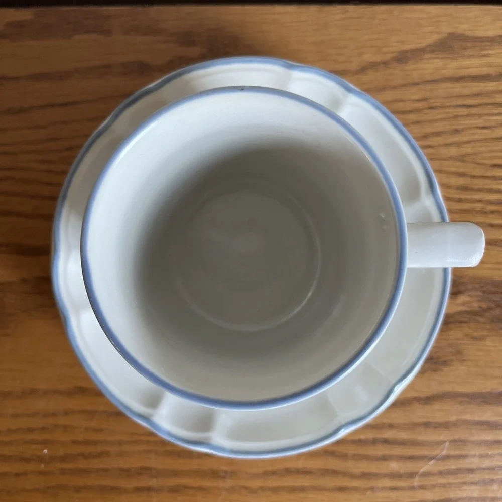 Vintage Cordella Collection Bluet Set Of 4 Saucers‎ And 1 Coffee Cup Blue Floral